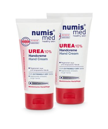 Numis med hand cream with 10% urea - 2 -pack skin -calming hand cream for very dry & strained hands - vegan skin care without silicones parabens & mineral oil (2x 75 ml)
