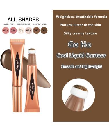 Go Ho Liquid Cool Contour Stick Cream Concealer with Cushion Applicator - Long Lasting & Easy to Blend - Natural Dewy Finish 06 - Buy Online on SooperMarket.com