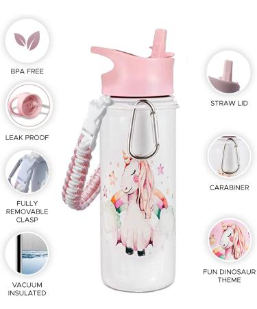 18oz Unicorn Water Bottle - Leak Proof, 36 Hours Cold, Dishwasher Safe, Wide Mouth, Insulated Stainless Steel - Perfect Straw Bottle for Girls at School - Buy Online on SooperMarket.com