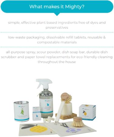 MightyNest Eco-Friendly 9 Piece Home Cleaning Set | Sustainable All-Purpose Cleaner Swedish Dish Cloths Dish Soap Bar & More - Buy Online on SooperMarket.com