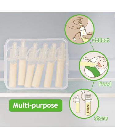 Haakaa Colostrum Collector Set - Reusable Silicone Breastfeeding Aid | 12 PK 0.1oz/4ml | Includes Clear Storage Cases & Cotton Wipes - Buy Online on SooperMarket.com