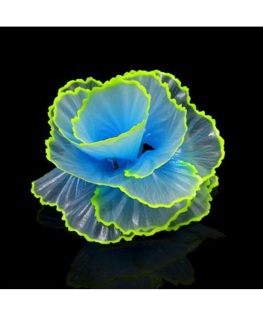 Duozoance Glow-in-the-Dark Artificial Coral Plants for Aquariums - Silicone Blue Decoration | 7.5x5x9cm - Buy Online on SooperMarket.com