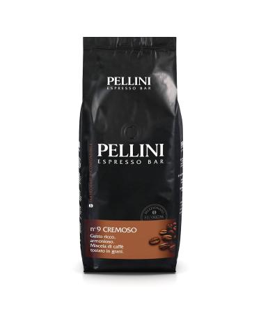 Pellini N.9 Cremoso coffee beans for espresso 1kg Arabica and Robusta mixture with a full-bodied and harmonious taste medium roasting N. 9 Cremoso