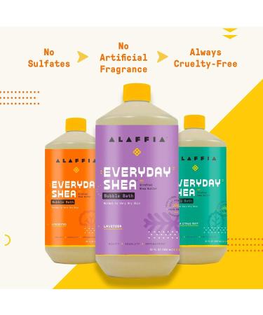 Alaffia Everyday Shea Lavender Bubble Bath - 2 Pack, 32 Fl Oz Each | Cleanse, Soothe & Moisturize | Fair Trade Shea Butter, Vegan, Cruelty Free - Buy Online on SooperMarket.com