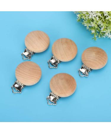 Cikonielf 5pcs Wood Pacifier Clips - 3cm Baby Pacifier Belt Holder & DIY Accessories for Teething - Buy Online on SooperMarket.com