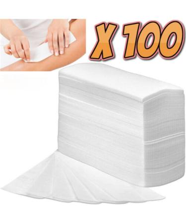 100 Salon Depilatory Paper Hair Removal Waxing Strips Non Woven Legs Body Wax Strips for Sensitive Skin for Body and Legs for Men & Women