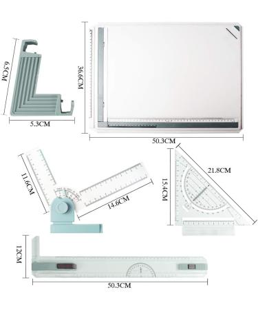 JILoffice A3 Drawing Board  Lightweight Multi-Funtion Drafting Table with Adjustable Measuring System Angle - Buy Online on SooperMarket.com