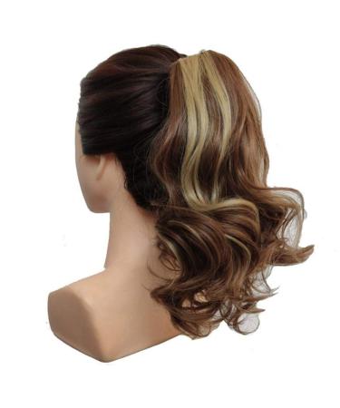 Short Wavy Ponytail Extensions Synthetic Claw Ponytail 40cm 90g Brown Black Ladies Wig 16inches 12H24