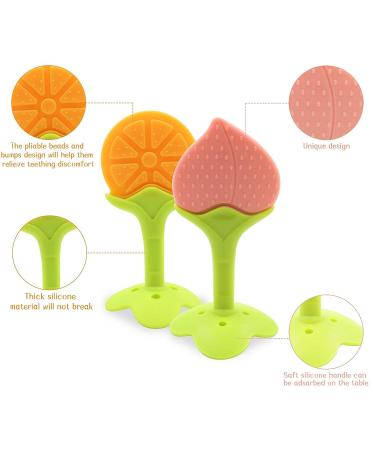 5 PCS Soft Fruit Baby Teething Toys | Silicone Teethers for Infants 0-12 Months | Freezer Safe Teething Set by Bagvhandbagro - Buy Online on SooperMarket.com