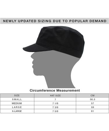 X-Large Black Military Style Cadet Army Cap with STASH Pocket - Everyday Hat - Buy Online on SooperMarket.com