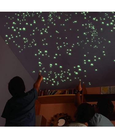 Glow in The Dark Stars Decals 633 Pcs - Luminous Dot 3D Starry Stickers for Ceiling and Wall Decor - Kids Bedroom Green - Buy Online on SooperMarket.com