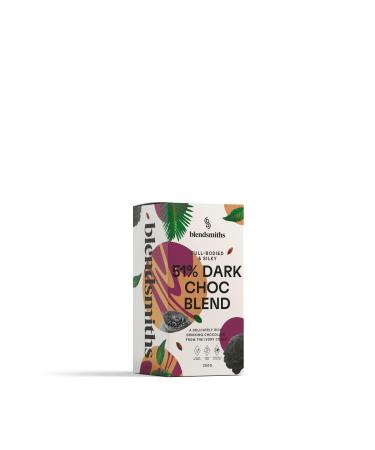 BLENDSMITHS | 51% Dark Chocolate Blend | Luxury Hot Chocolate | Vegan Drinking Chocolate | 250g Box - 11 Servings Dark Chocolate 250g Bag