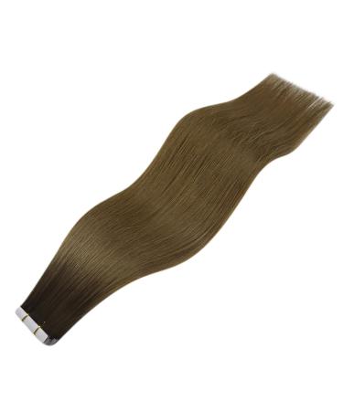 Youngsee 55cm Real Hair Tape In Extensions | Darker Brown Ombre & Light Brown | 5pcs Virgin Skin Weft #r3/8 | Shop Internationally - Buy Online on SooperMarket.com