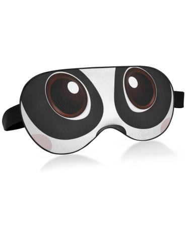 Haskirky Light Blocking Eye Mask Breathable and Adjustable Adult Men and Women Travel on Business Trips Yoga Meditation Light Smooth Comfortable Eye Mask Office Deep Sleep Goodies Panda Big Eyes
