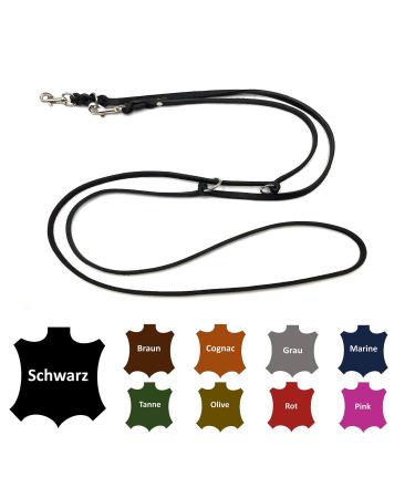 Dog liner Small dogs / large dogs 2m / 2.40m / 2.80m / 3.50m / 5m Double linen adjustable (2.80m x 8mm black) 2.80m x 8mm black