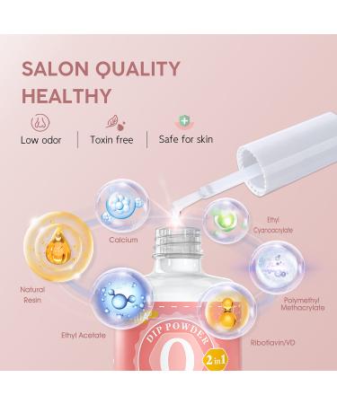 Buy Dip Powder Liquid Set - 2 in 1 Base & Top Coat Fast Dry Activator for French Nail Art & Manicure - Perfect for Beginners | International Shipping - Buy Online on SooperMarket.com