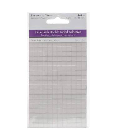 Forever in Time Double Sided Square Glue Pads 1/4-Inch 264 Per Package Clear Flat