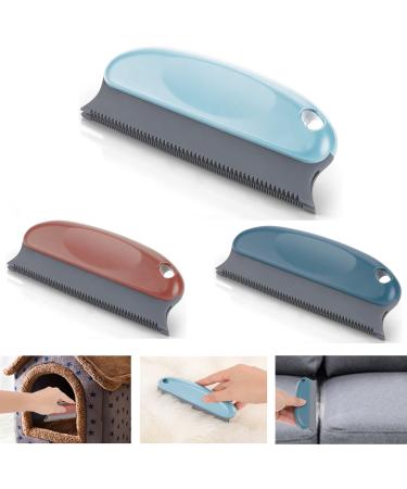 Animal hair remover brush dog hair remover for carpet clothing furniture sofa car car cat hair remover comb rubber brush for animal hair dog hair removal products red+light blue+dark blue