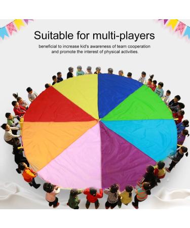 Kids Parachute: Giant Multicolored Play Canopy with 16 Handles - Indoor & Outdoor Toy for Teamwork and Fitness | 3.6m/142 - Buy Online on SooperMarket.com
