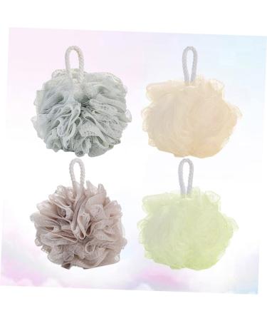 NOLITOY 4pcs Shower Ball Mesh Sponge - Luxurious Bath Pouf for a Spa-like Experience | International Shipping Available - Buy Online on SooperMarket.com