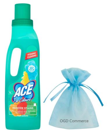 Ace for Colours Remove stains Hygienic Cleaning 1L Fresh Perfume + Gift For you Organza small bag