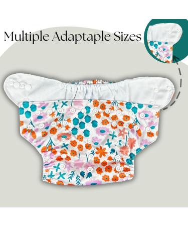 Alimos Swim Nappy & Waterproof Bag - Washable & Reusable for Happy Babies (0-3 Years) - UK Brand (Flowers) - Buy Online on SooperMarket.com