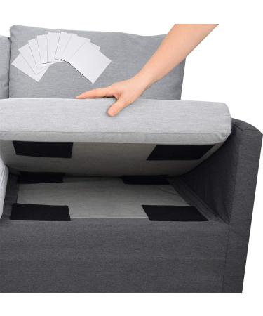 Aobrill Non Slip Cushion Pad  Hook Loop Tape for Reduce Couch Cushions Sliding (6 x 6 inch)- (8PCS  Black) 8 Black