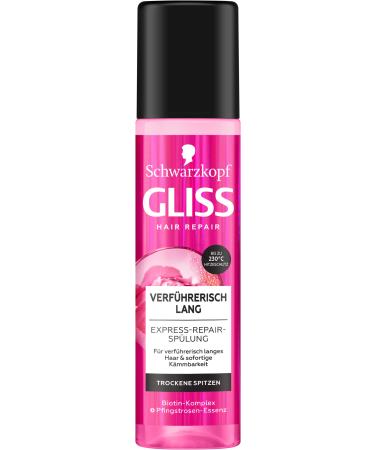 GLISS Express Repair Reneration Seductively long (200 ml) hair rinsing for seductively long hair care flushing with heat protection for protection against future hair damage 200 ml (1-pack) rinsing