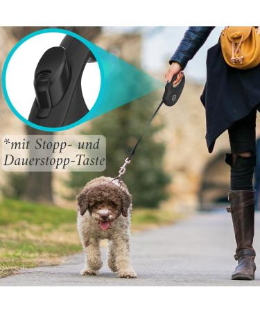 Dog is K nig 8m Roller Leash for Small & Large Dogs | High-Quality Extendable Dog Leash | Comfortable Handle | Robust & Durable | Smart Brake System | Up to 50kg - Night Black - Buy Online on SooperMarket.com