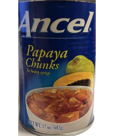 ANCEL Papaya Chunks in Heavy Syrup 17oz - Premium Quality Tropical Fruit Sweetened with Syrup - Perfect for Snacking and Desserts - Buy Online on SooperMarket.com