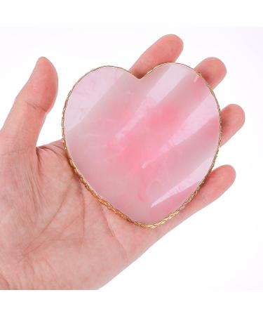 WLLHYF Resin Nail Art Palette - 2Pcs Golden Edge Heart-Shaped Mixing Palettes for Nail Art Painting and Cosmetic Mixing - Buy Online on SooperMarket.com