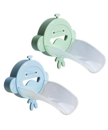 BESYLO WATER HAHN Extender for children 2PCs extender tap extension sink handle extender for baby children hands wash bathroom accessories (blue + green)