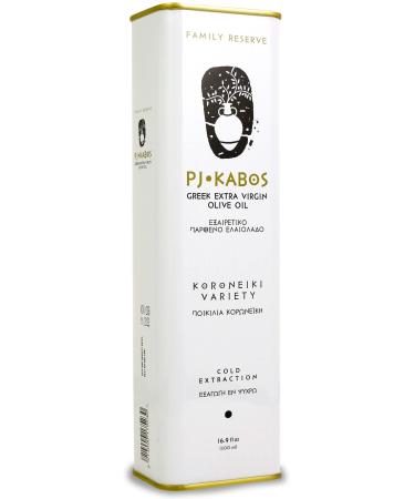 2022 Gold Medal Winner, High Phenolic (515mg/kg), Premium Greek Extra Virgin Olive Oil, Medium Intensity, Greece Single Origin, Cold Extracted, 16.9 fl oz Tin, PJ KABOS Family Reserve - Medium