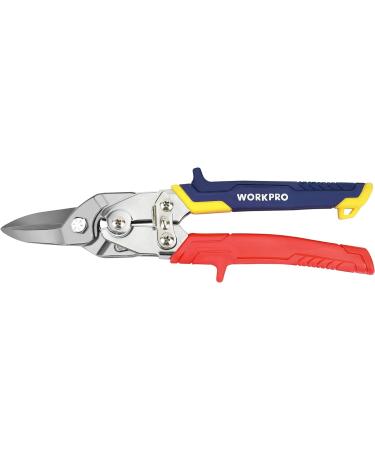 WORKPRO 10" Tin Snips Straight Cr-V Steel Aviation Snips Compound Snips for Cutting Aluminum & Metal Sheets or as Household Scissors - Buy Online on SooperMarket.com