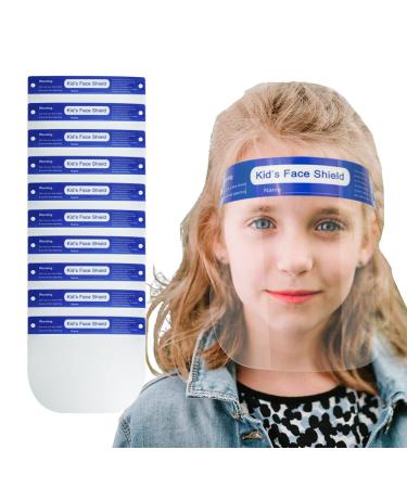 aaGlow 10 PCS Kids Face Shield Safety Protective Face Shield for Boys & Girls Anti fog Visor & Confort Sponge