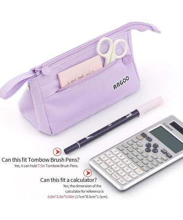 ANGOOBABY Large Capacity Pencil Case Durable Pen Pouch Portable Pencil Bag with Handle for School Teen Girl Boy Men Women Adults purple - Buy Online on SooperMarket.com