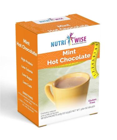 NutriWise - Mint Hot Chocolate | Healthy Diet Drink | High Protein Low Carb Gluten Free Low Calorie Trans Fat Free Low Cholesterol (7/Box)