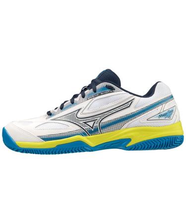 Mizuno Unisex Break Shot 4 Cc Tennis Shoe 44.5 EU Wht Drsblue Sspring