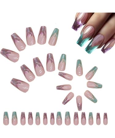 Virtcooy Press on Nails for Women Colorful Irregular Nails Set User Friendly Fake Nails Set Cute Women False Nails for Holiday Dates Birthday Parties - Buy Online on SooperMarket.com