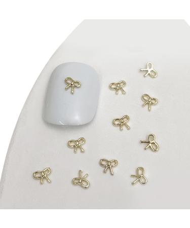 3D Metal Nail Nail Embellishments 20pcs Bowknot Nail Decorations For Individual Styles Nail Embellishments 01gold