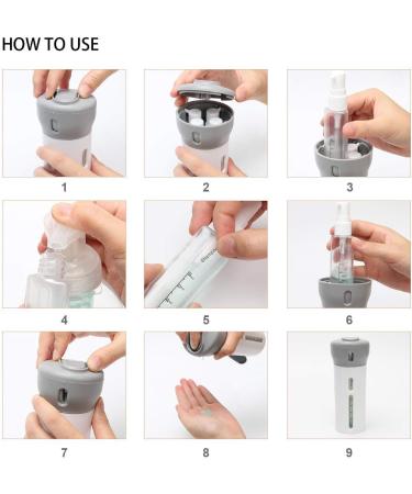 Chiveenido 4-in-1 Travel Dispenser Set | Refillable Shampoo & Toiletry Bottles - Pink & Gray - International Shipping - Buy Online on SooperMarket.com