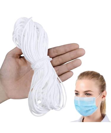 Elastic Bands for Sewing 100 Yard 1/8 inch Heavy Stretch Elastic String for Mask Round White Elastic Strap Elastic cord for Sewing Handmade DIY Craft  Soft Ear Tie Rope Round Cord Securing Holder