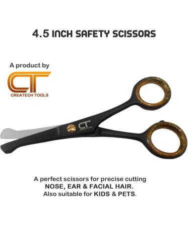 CT 4.5 Small Hair Scissors Set - Precision Beard Trimming for Men & Kids - Round Tip Facial Grooming Scissors - Buy Online on SooperMarket.com