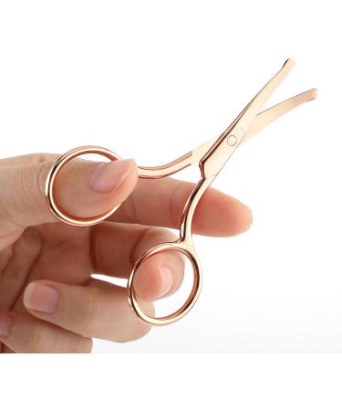 WLLHYF 3 Packs Nose Hair Scissors Rounded Tip Eyebrow Mustache Ear Hair Grooming Trimming Stainless Steel Professional Small Beard Nail Cuticle Eyelashes Beauty Scissors for Men Women Black/Silver/Rosegold - Buy Online on SooperMarket.com