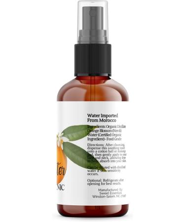 Organic Moroccan Orange Blossom Water - 4oz Glass Bottle | 100% Pure Neroli Water | Hydrating & Rejuvenating | Imported from Morocco - Buy Online on SooperMarket.com