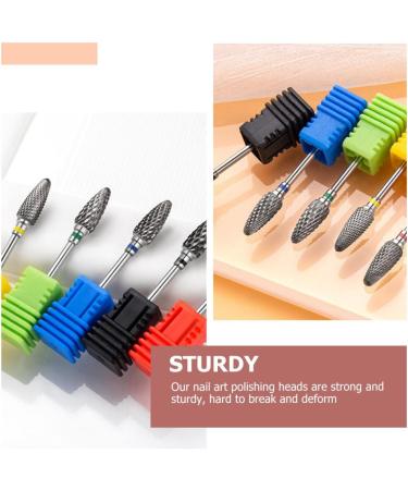 POPETPOP 2pcs Nail Polisher Nail Art Drill Bit Safety Bits for Nail Drill Nail Polish Heads Power Tools Nails Portable Manicure Polish Tools Multifunction Nail Machine Tungsten Steel Alloy 7x1.3.cmx2pcs As Shown 2x2pcs - Buy Online on SooperMarket.com