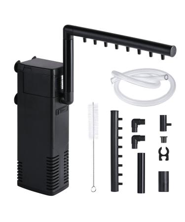 Flintronic aquarium filter 8W aquarium pump adjustable aquarium internal filter oxygen pump with small brush flow aquarium filter with 600l/h water pump for 80l aquarium water filter