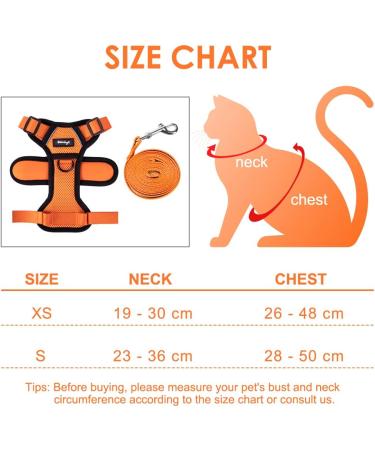 Breakproof Cat Leash Set & Adjustable Soft Kitten Vest - Reflective Stripes | Orange Small Dishes for Kittens - Buy Online on SooperMarket.com