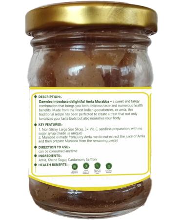 Dawn Lee( 18th Century Goodness ) Dawn Lee Amla Slice-Murabba-Pure Homemade-Natural Tasty- for Cravings- Traditional- Non Sticky and Seedless-3X Vitamin C-Marmalade Like Jam-Refined Sugar Free-75 GM - Buy Online on SooperMarket.com