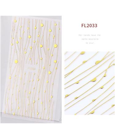 8 Sheet Gold Silver Nail Art Stickers Glitter Metallic Chains Wave Stripe Lines Stars Nail Sticker Self-adhesive Striping Tape for Nail Lovers - Buy Online on SooperMarket.com